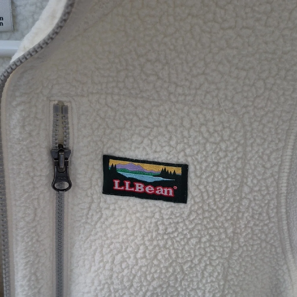 L.L. Bean Cream Fleece Half-Zip Pullover - Picture 2 of 6